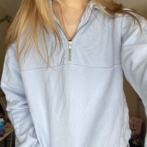 blue brandy melville missy quarter zip